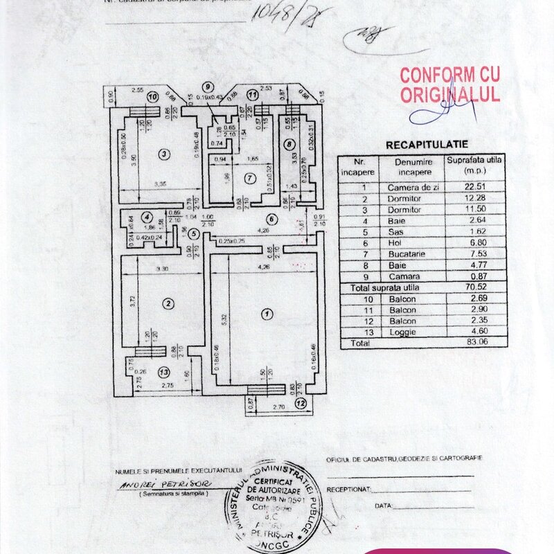 Piata Unirii, 3 camere, 83 mp central, investitie